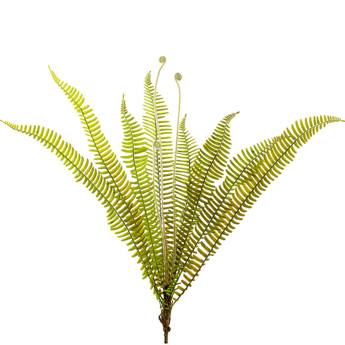 30" Silk Leather Fern Stem -Green (pack of 12) - PSF315-GR