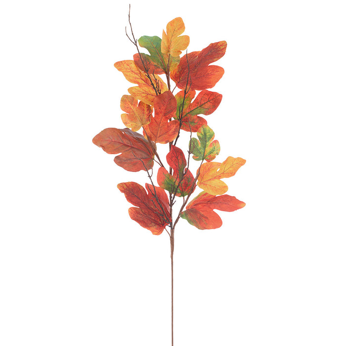 47" Fig Leaf Silk Stem -Orange/Burgundy (Pack of 12) - PSF325-OR/BU