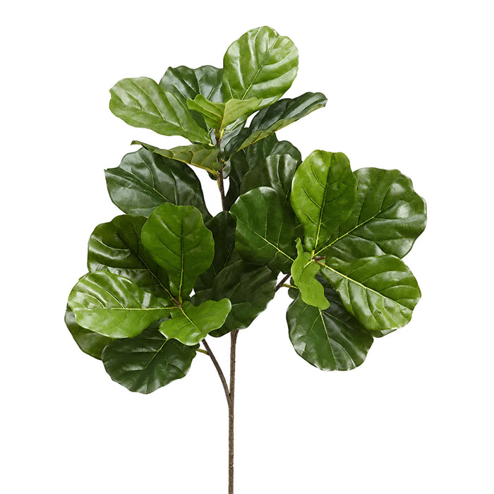 34" Silk Fiddle Leaf Fig Branch Stem -Green (Pack of 6) - PSF334-GR