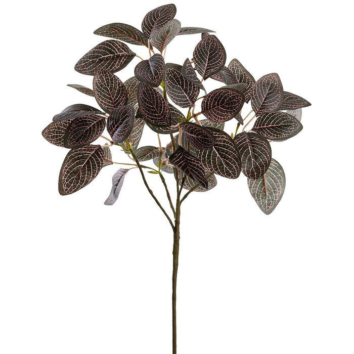 20" Fittonia Leaf Silk Stem -Plum (Pack of 12) - PSF574-PL