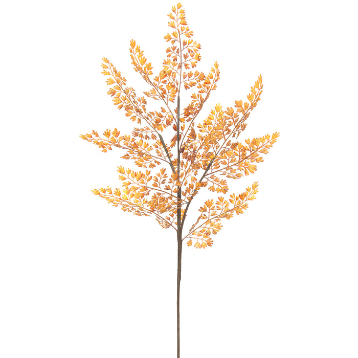 34" Artificial Maidenhair Fern Leaf Stem -Light Orange (pack of 12) - PSF667-OR/LT