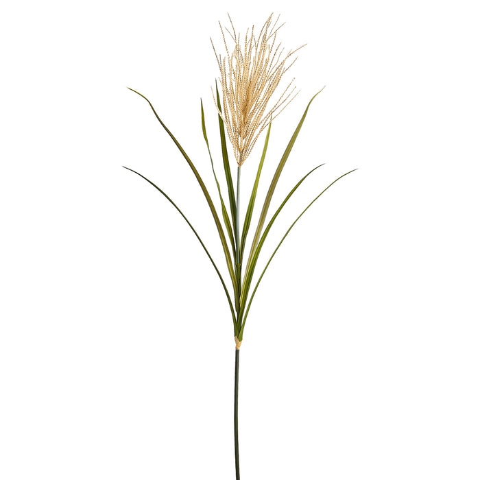 47" Artificial Pampas Grass Stem -Tan/Green (pack of 12) - PSG047-TN/GR