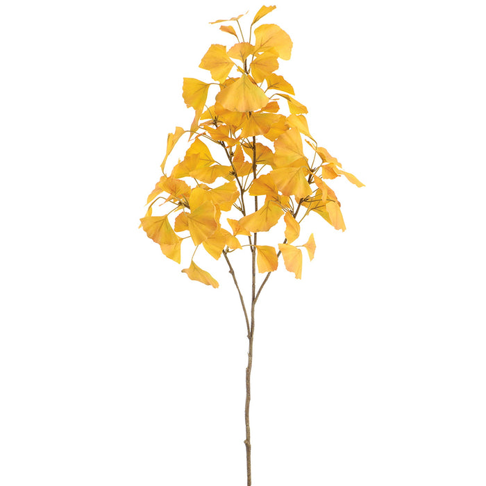 34" Artificial Ginkgo Leaf Stem -Mustard/Orange (Pack of 12) - PSG650-MD/OR