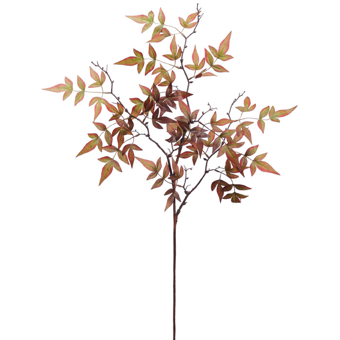 34.5" Nandina Leaf Silk Stem -Green/Brown (pack of 72) - PSH170-GR/BR
