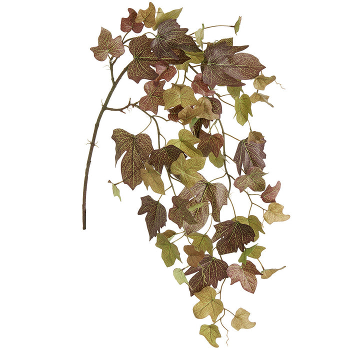35" Hanging Silk Ivy Leaf Stem -Green/Brown (pack of 12) - PSI710-GR/BR