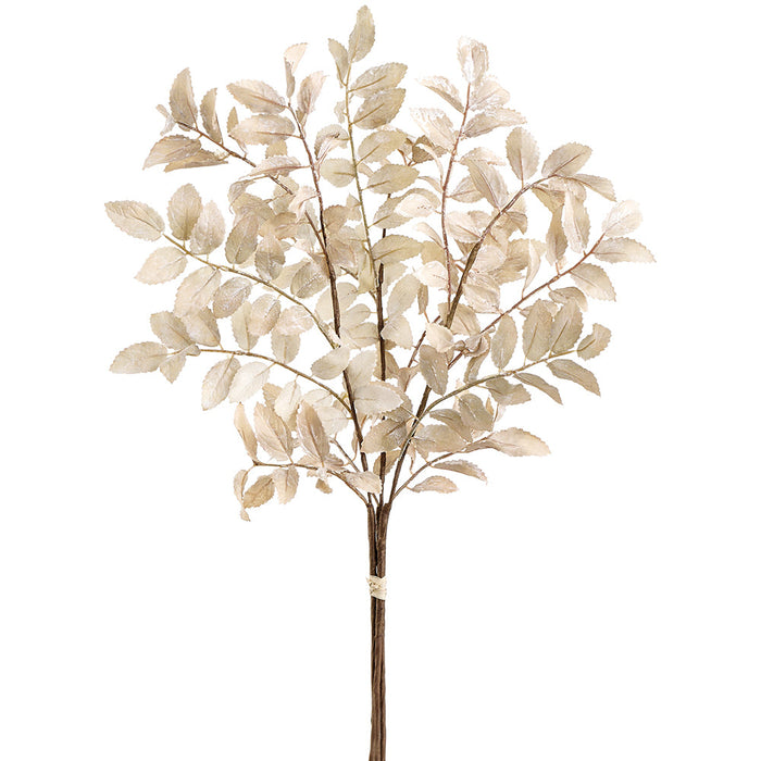 20.5" Mini Leaf Artificial Stem Bundle -Cream (Pack of 12) - PSL007-CR