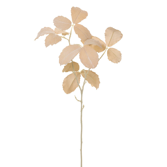 34" Velvet Fall Leaf Artificial Stem -Ivory (pack of 12) - PSL075-IV