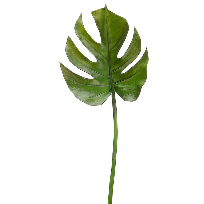 23" Silk Split Philodendron Monstera Leaf Stem -Green/Burgundy (Pack of 12) - PSL105-GR/BU