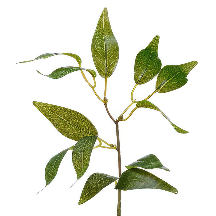 8" Leaf Silk Stem -Green (Pack of 24) - PSL107-GR
