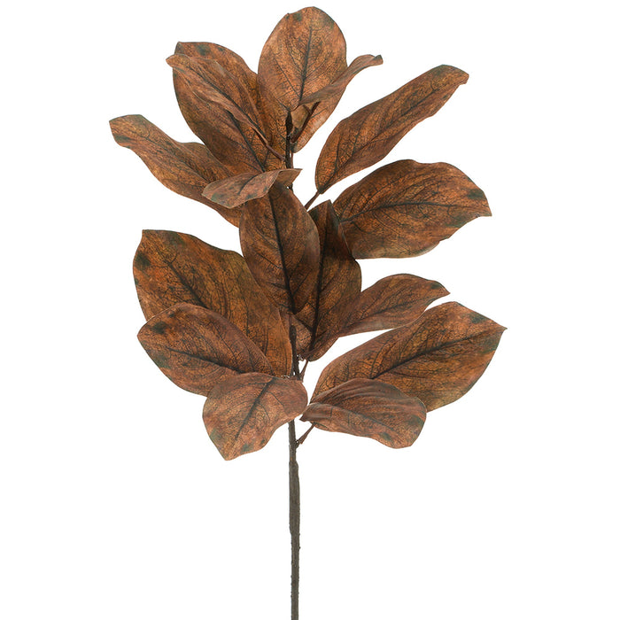 36" Artificial Magnolia Leaf Stem -Brown (Pack of 8) - PSM038-BR