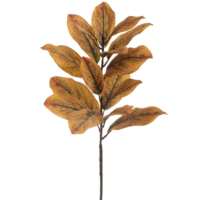 36" Artificial Magnolia Leaf Stem -Tan (Pack of 8) - PSM038-TN
