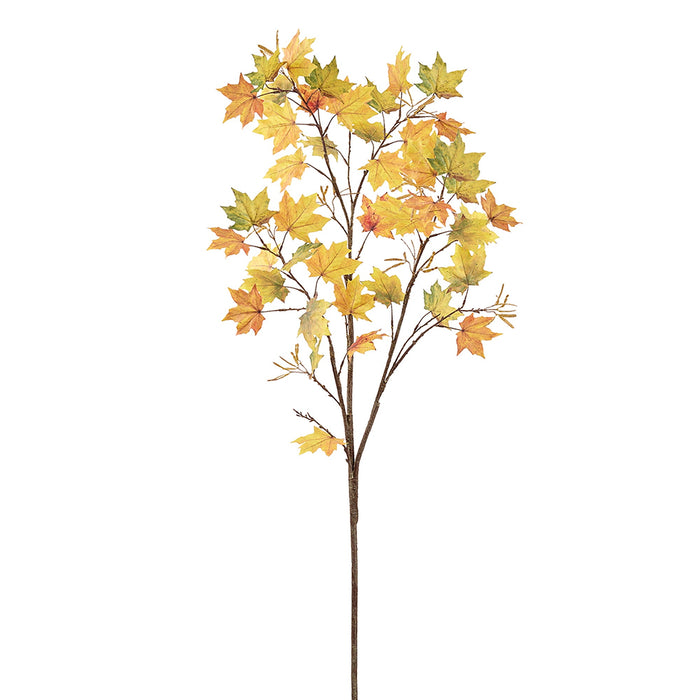 62" Artificial Maple Leaf Stem -Yellow/Green (Pack of 6) - PSM047-YE/GR