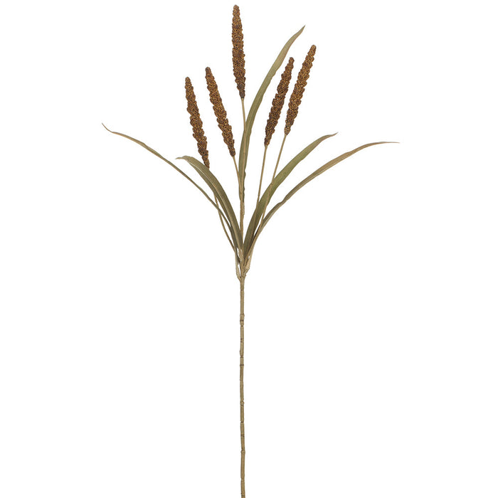 25" Artificial Millet Grass Stem -Brown (pack of 12) - PSM122-BR