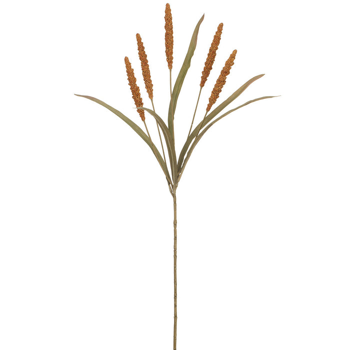 25" Artificial Millet Grass Stem -Orange (pack of 12) - PSM122-OR