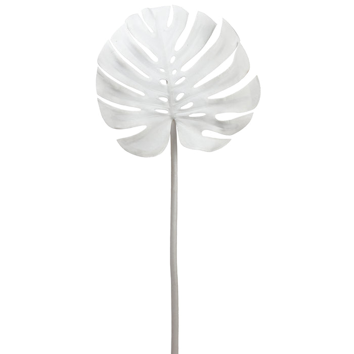 30" Artificial Split Philodendron Monstera Leaf Stem -White (pack of 6) - PSM415-WH