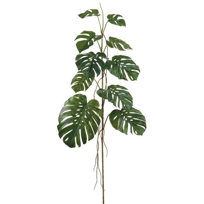 75" Monstera Split Philodendron Leaf Silk Branch Stem -Green (Pack of 2) - PSM610-GR