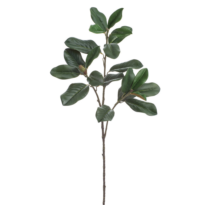 41" Magnolia Leaf With Bud Silk Stem -Green (Pack of 12) - PSM680-GR