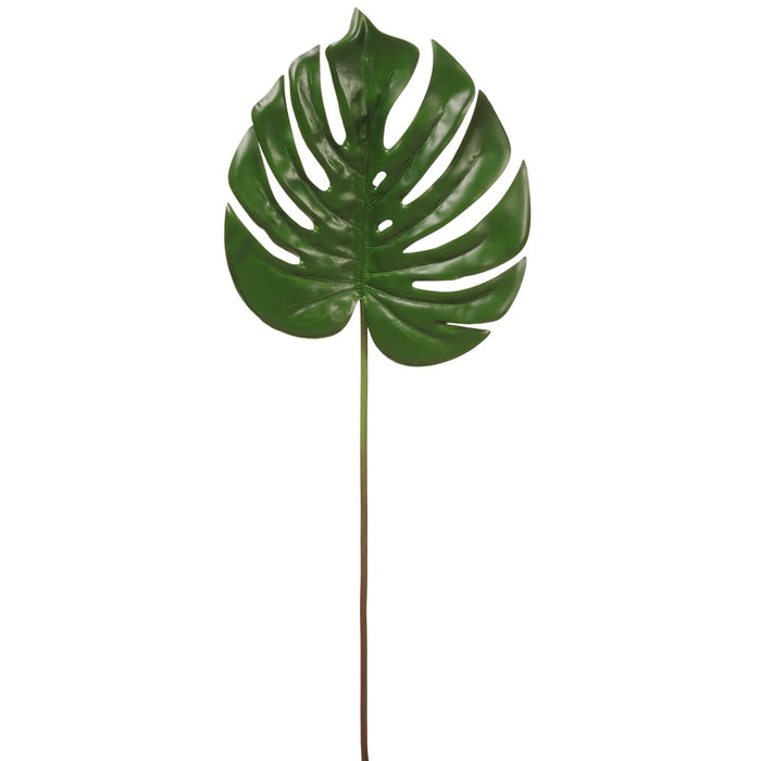 23.5" Silk Split Philodendron Monstera Leaf Stem -Green (pack of 12) - PSM777-GR