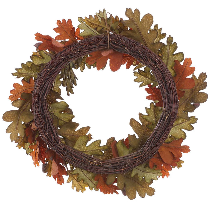 26" Oak Leaf w/Acorn Artificial Wreath -Brown/Green (Pack of 2) - PSO007-BR/GR