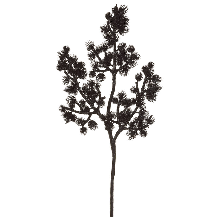 28" Metallic Artificial Ming Pine Stem -Black (Pack of 12) - PSP079-BK