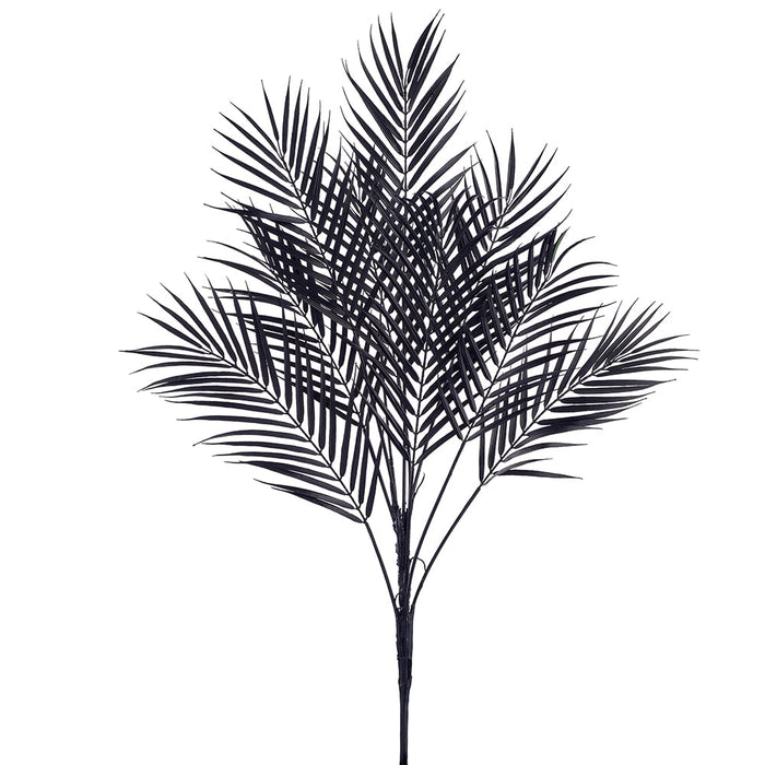 31" Metallic Artificial Areca Palm Leaf Stem -Black (pack of 12) - PSP080-BK