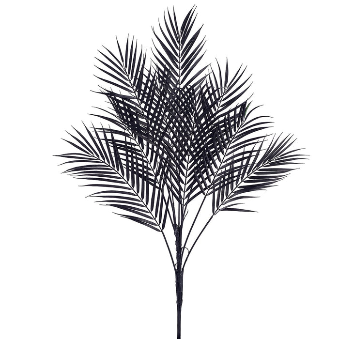 31" Metallic Artificial Areca Palm Leaf Stem -Black (Pack of 12) - PSP080-BK