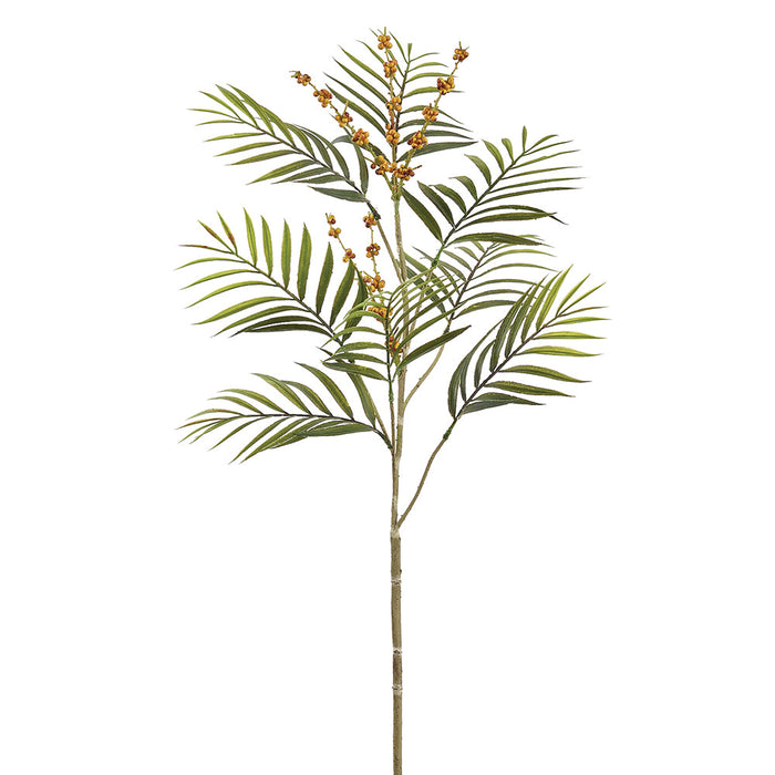 34" Budding Parlor Palm Leaf Silk Stem -Orange/Green (Pack of 12) - PSP105-OR/GR