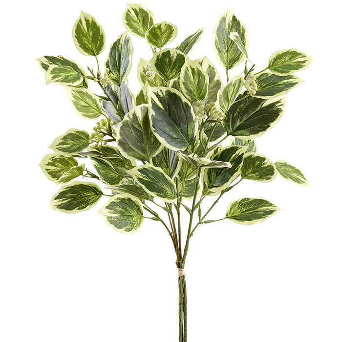22" Marble Pothos Leaf Silk Stem Bundle -2 Tone Green (Pack of 12) - PSP280-GR/TT