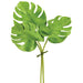 13" Soft Touch Silk Monstera Split Philodendron Leaf Stem Bundle -Green (pack of 12) - PSP403-GR
