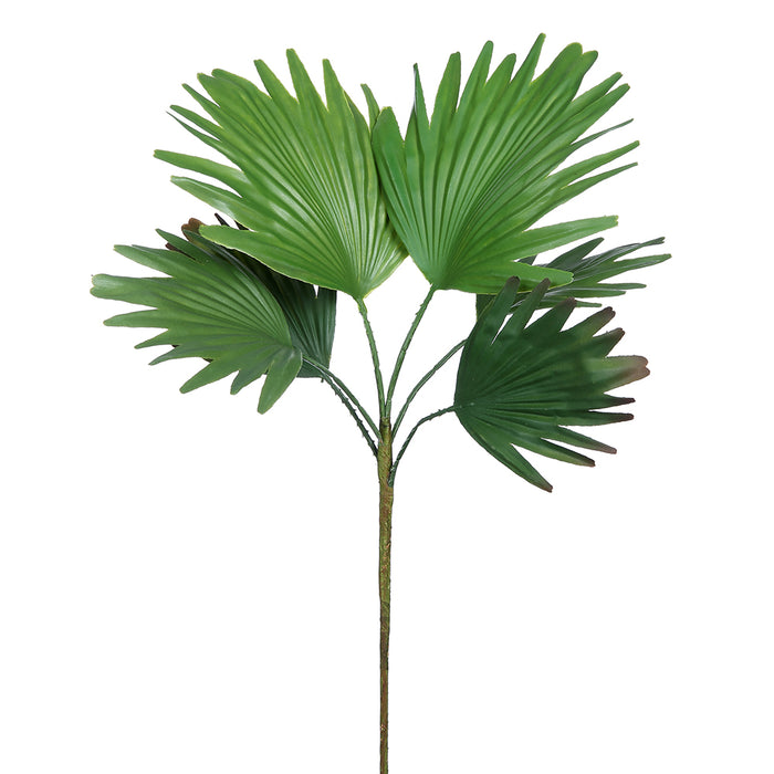 27" Artificial Fan Palm Leaf Stem -Green (pack of 12) - PSP426-GR