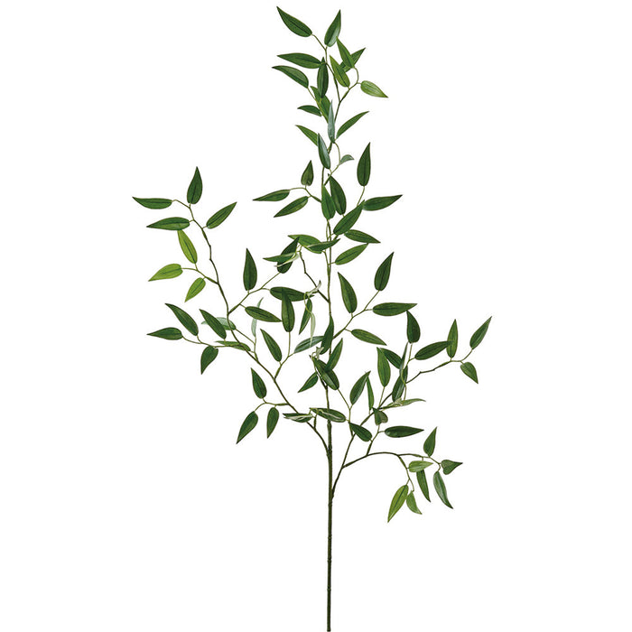 36" Outdoor UV-Resistant Artificial Ruscus Leaf Stem -Green (Pack of 12) - PSR021-GR