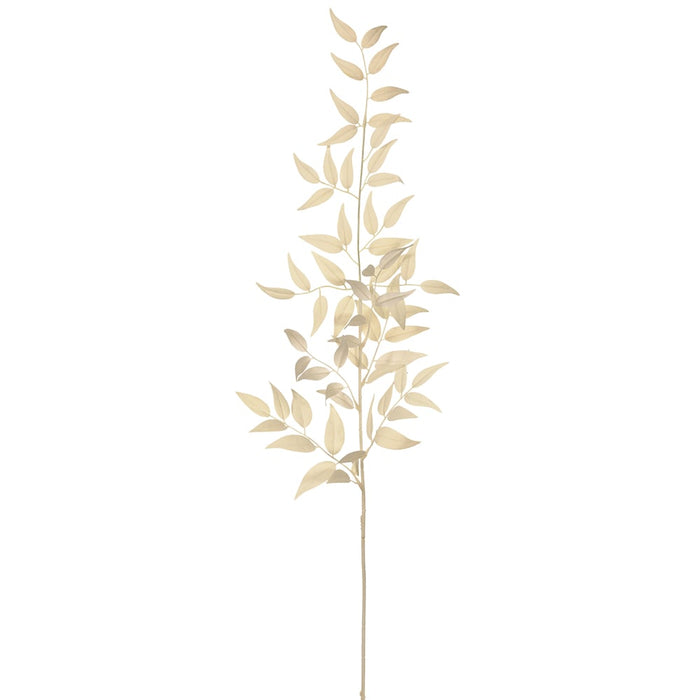 36" Silk Italian Ruscus Leaf Stem -Cream (Pack of 12) - PSR247-CR