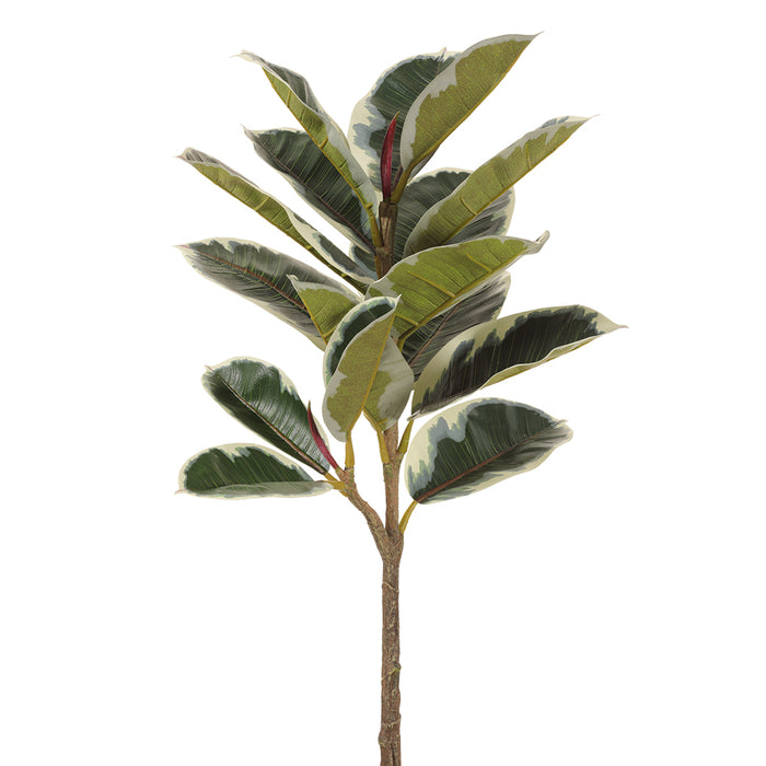 31" Artificial Rubber Plant Leaf Stem -Green/Variegated (Pack of 6) - PSR443-GR/VG