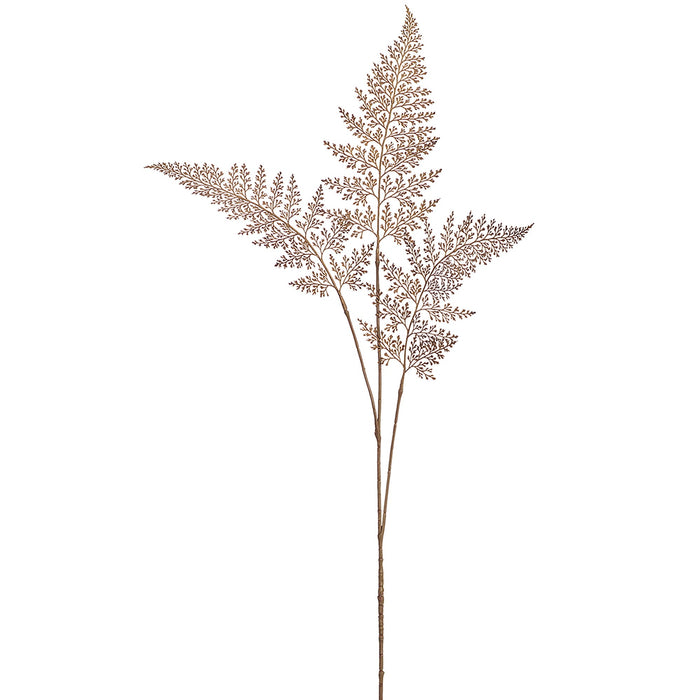 40" Artificial Lace Fern Leaf Stem -Brown (Pack of 12) - PSS008-BR