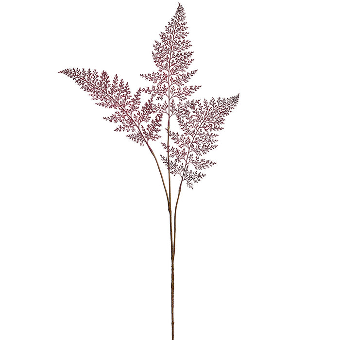 40" Artificial Lace Fern Leaf Stem -Burgundy (Pack of 12) - PSS008-BU