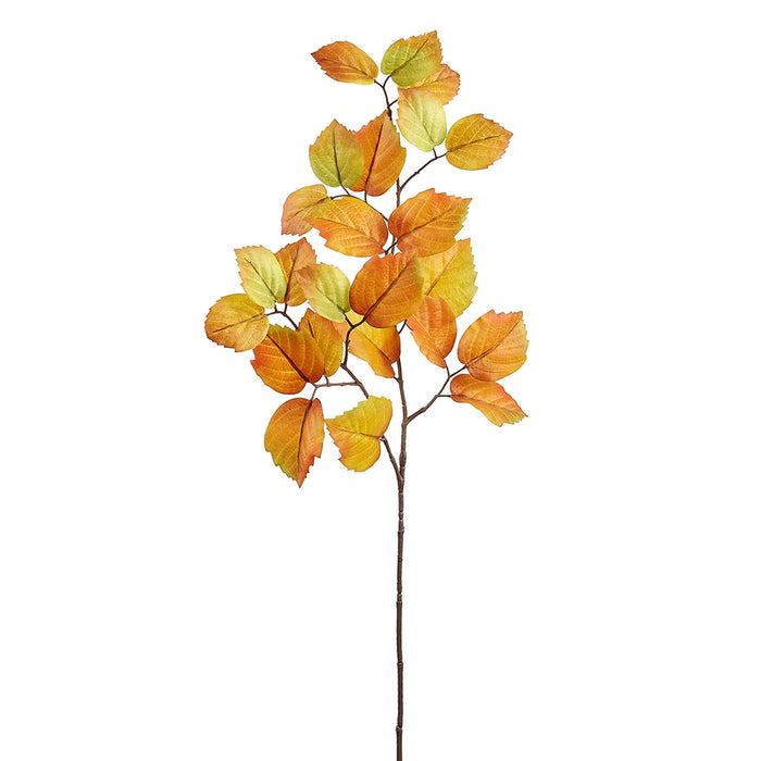 30" Artificial Beech Leaf Stem -Mustard/Green (Pack of 12) - PSS012-MD/GR