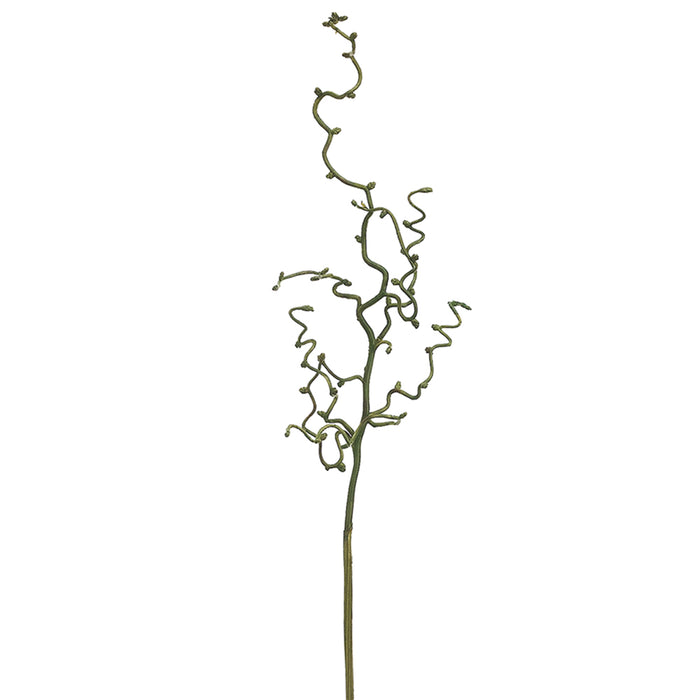 30" Artificial Curly Twig Branch Stem -Green (pack of 12) - PST190-GR