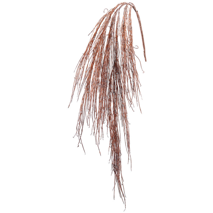 52" Hanging Artificial Dried-Look Willow Leaf Stem -Beige (pack of 12) - PSW032-BE