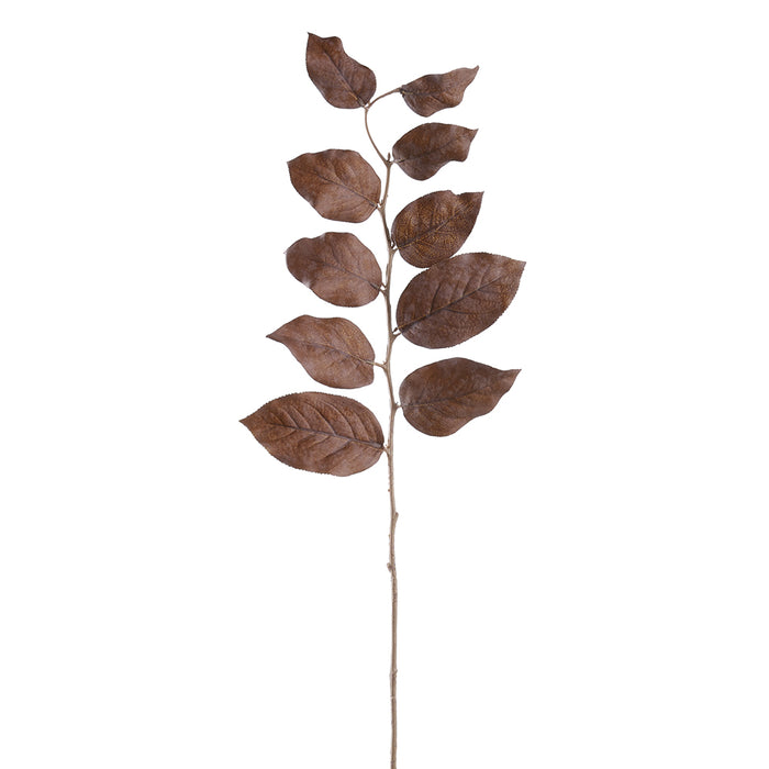 31" Silk Wintergreen Leaf Stem -Dark Brown (Pack of 12) - PSW713-BR/DK