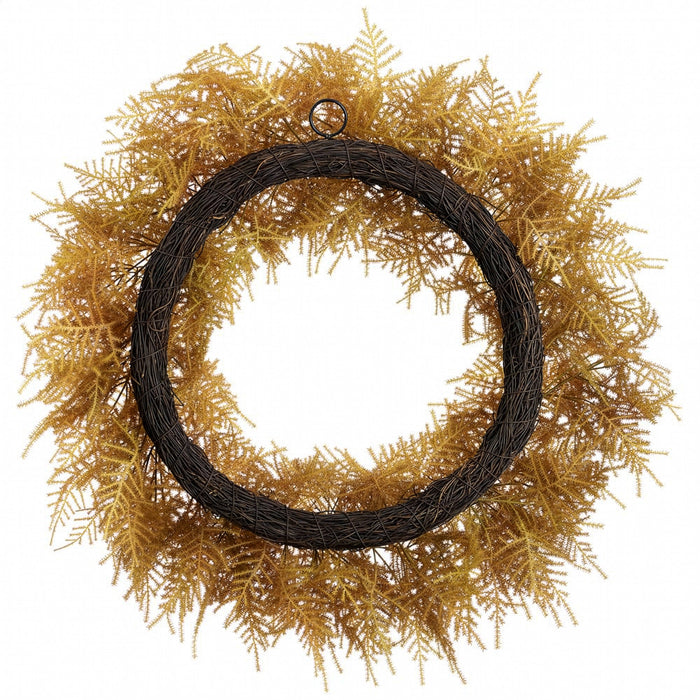 26" Artificial Fern Leaf Wreath -Mustard/Brown (Pack of 2) - PWA004-MD/BR