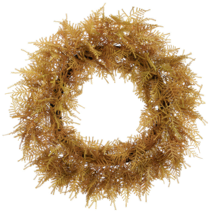 26" Artificial Fern Leaf Wreath -Mustard/Brown (Pack of 2) - PWA004-MD/BR