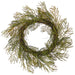 24" Artificial Acacia Leaf Hanging Wreath -Green (pack of 2) - PWA401-GR