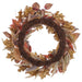 24" Artificial Mixed Fall Leaf & Berry Wreath -Brown/Green - PWB004-BR/GR