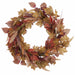 24" Artificial Mixed Fall Leaf & Berry Wreath -Brown/Green - PWB004-BR/GR