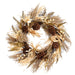 22" Artificial Berry, Grass, Pinecone & Feather Hanging Wreath -Beige/Brown (pack of 4) - PWB006-BE/BR