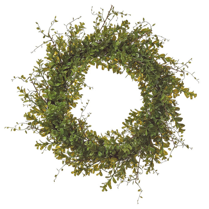 20" Artificial Boxwood Hanging Wreath -Green (pack of 2) - PWB130-GR