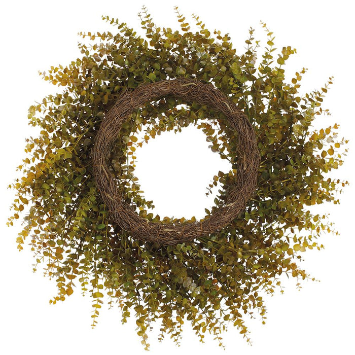 34" Mini Boxwood Artificial Wreath -Green/Brown (Pack of 4) - PWB484-GR/BR