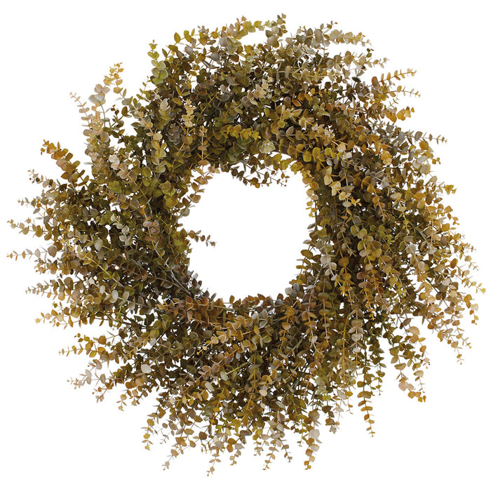 34" Mini Boxwood Artificial Wreath -Green/Brown (Pack of 4) - PWB484-GR/BR