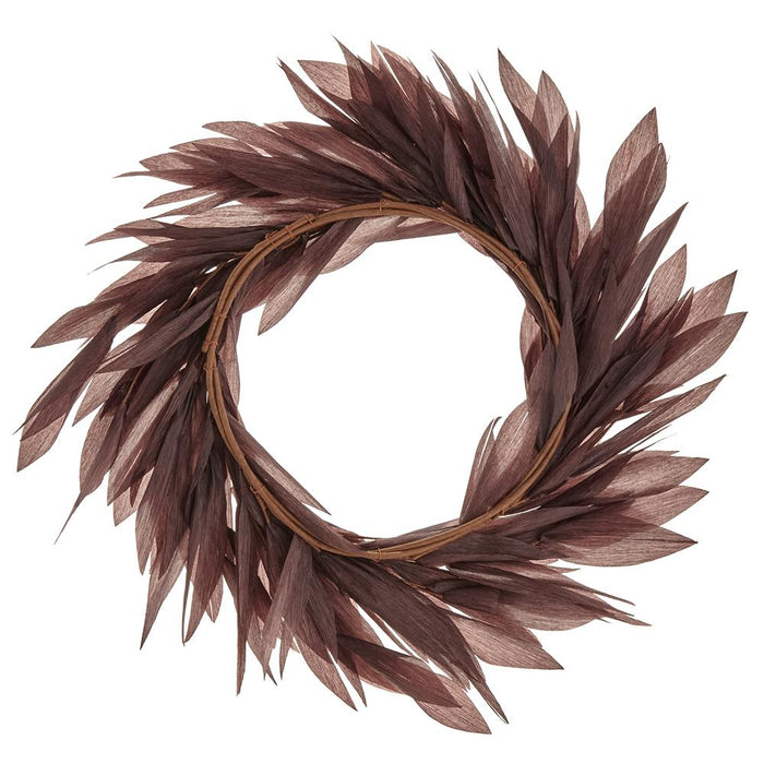 28" Faux Corn Husk Artificial Hanging Wreath -Plum/Brown (pack of 4) - PWC428-PL/BR