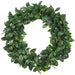 34" Camellia Leaf Silk Hanging Wreath -Green - PWC430-GR